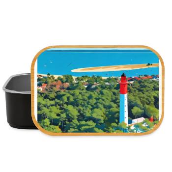 Leuchtturm Lège-Cap-Ferret Retro - Lunch Box - Schwarz - Vorne