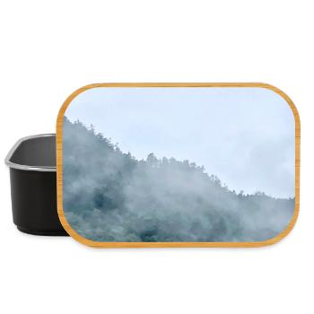Misty Mountain Fog Landscape - Lunch Box - black - Front