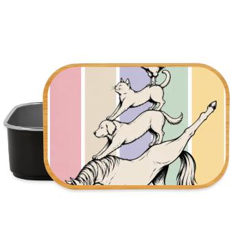 Yoga Tierstapel - Lunch Box - Schwarz - Vorne
