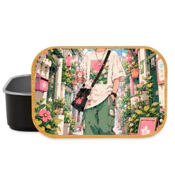 Spring walk through the Blumengasse - Lunch Box - black - Front