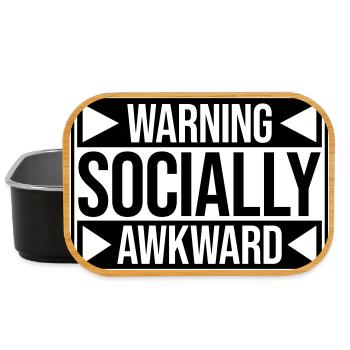 Warning Socially Awkward Funny Social Clumsy - Lunch Box - black - Front