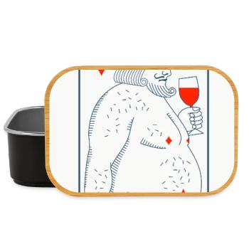 Roi de carreau – Carte à jouer drôle - Boîte à goûter - noir - Devant