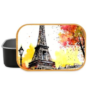 Eiffelturm im Herbst Aquarell - Lunch Box - Schwarz - Vorne