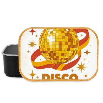 Goldene Discokugel glänzt im Glamour der 70er Jahre - Lunch Box - Schwarz - Vorne