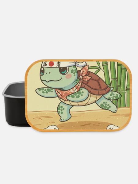 Tortue d’arts martiaux Kawaii - Boîte à goûter - noir