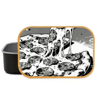 Pizzajunkie Slice Graphic - Lunch Box - Schwarz - Vorne