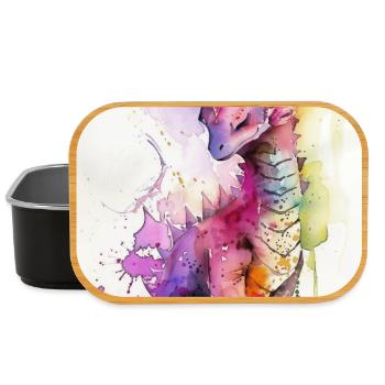 Dragon Aquarelle Arc-en-Ciel - Boîte à goûter - noir - Devant