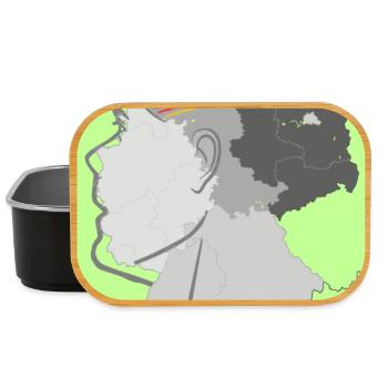 Carte de l’Allemagne avec dégradé et drapeaux - Boîte à goûter - noir - Devant