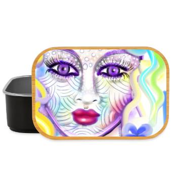 Farbenfrohe Fantasieporträtdesign - Lunch Box - Schwarz - Vorne