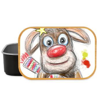 Humorvoller Rentier Cartoon Design - Lunch Box - Schwarz - Vorne