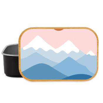 Paysage de montagne rose - Boîte à goûter - noir - Devant