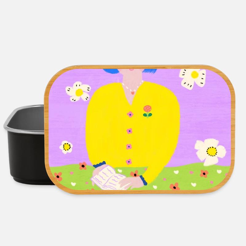 Femme lectrice dans le jardin - Boîte à goûter - noir