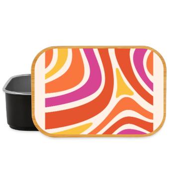 Lebendige Farbwellen - Lunch Box - Schwarz - Vorne