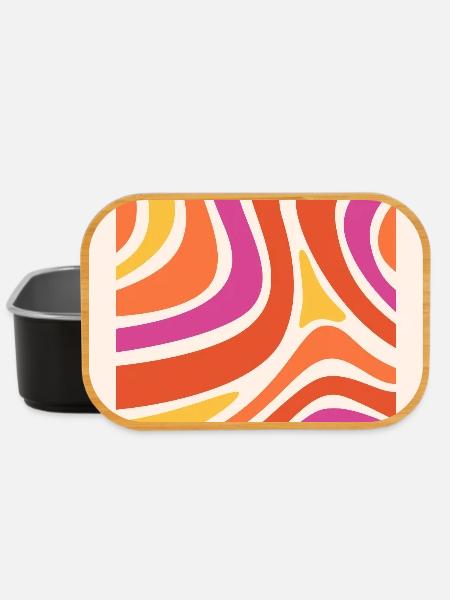 Lebendige Farbwellen - Lunch Box - Schwarz