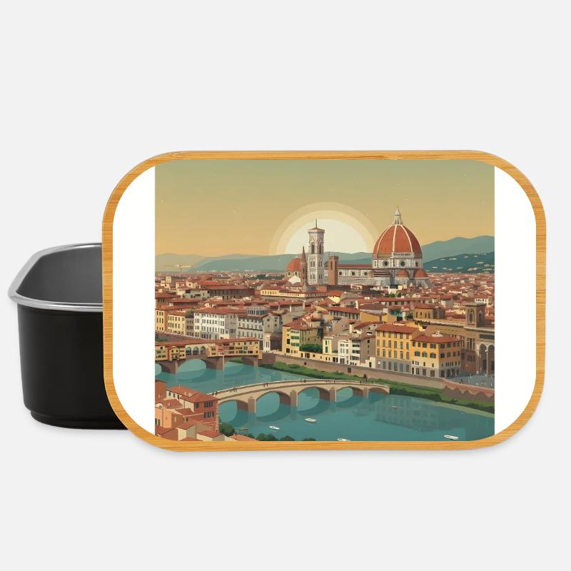 Abenddämmerung über Florenz Dom - Lunch Box - Schwarz