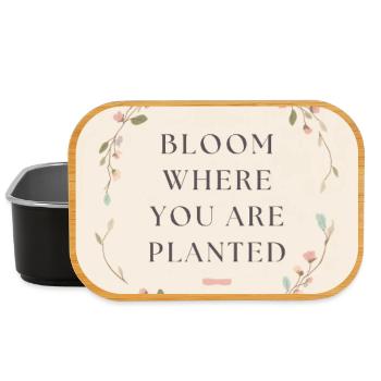 Bloom Where You Are Planted Spruch - Lunch Box - Schwarz - Vorne