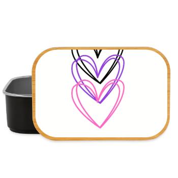 Drei-Herz-Farblinie - Lunch Box - Schwarz - Vorne