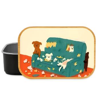 Illustration de chiens coquins mignons - Boîte à goûter - noir - Devant
