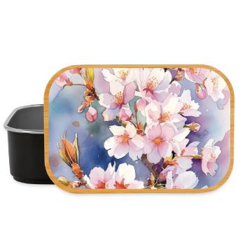 Aquarellfarben pastellfarbene Kirschblüten - Lunch Box - Schwarz - Vorne