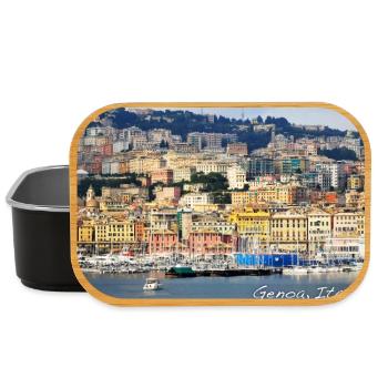 Genoa Italy – GENUA Italien Hafen - Lunch Box - Schwarz - Vorne