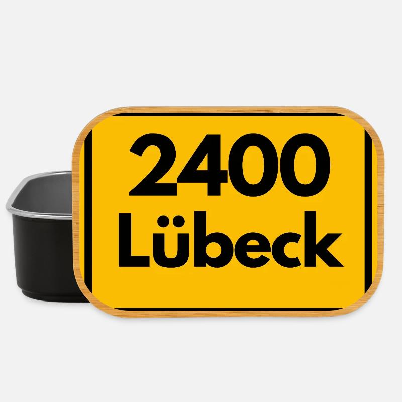 ALTE POSTLEITZAHL PLZ RETRO 2400 LÜBECK HANSEPERLE - Lunch Box - Schwarz