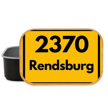ALTE POSTLEITZAHL PLZ RETRO 2370 RENDSBURG – FJORD - Lunch Box - Schwarz - Vorne