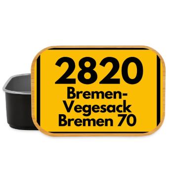 OLD POSTCODE ZIP CODE RETRO 2820 BREMEN VEGESACK! - Lunch Box - black - Front