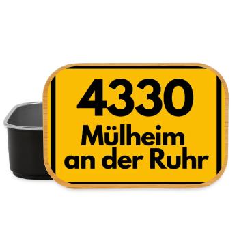ALTE POSTLEITZAHL PLZ RETRO 4330 Mülheim a.d. Ruhr - Lunch Box - Schwarz - Vorne