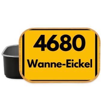 ALTE POSTLEITZAHL PLZ RETRO 4680 WANNE-EICKEL NRW - Lunch Box - Schwarz - Vorne