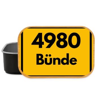 ALTE POSTLEITZAHL PLZ RETRO 4980 BÜNDE - Lunch Box - Schwarz - Vorne