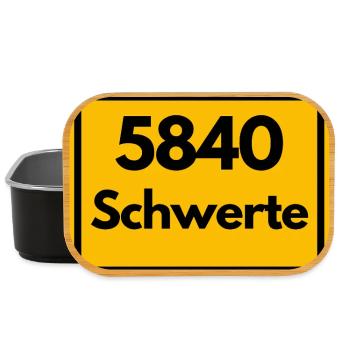 ALTE POSTLEITZAHL PLZ RETRO 5840 SCHWERTE - Lunch Box - Schwarz - Vorne
