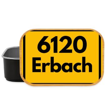 ALTE POSTLEITZAHL PLZ RETRO 6120 ERBACH HEIMAT - Lunch Box - Schwarz - Vorne