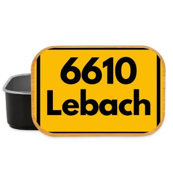 ALTE POSTLEITZAHL PLZ RETRO 6610 LEBACH HEIMAT - Lunch Box - Schwarz - Vorne