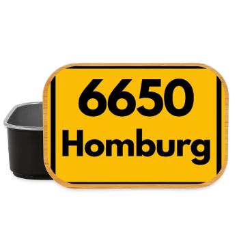 ALTE POSTLEITZAHL PLZ RETRO 6650 HOMBURG HEIMAT - Lunch Box - Schwarz - Vorne