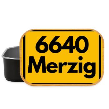 ALTE POSTLEITZAHL PLZ RETRO 6640 MERZIG HEIMAT - Lunch Box - Schwarz - Vorne