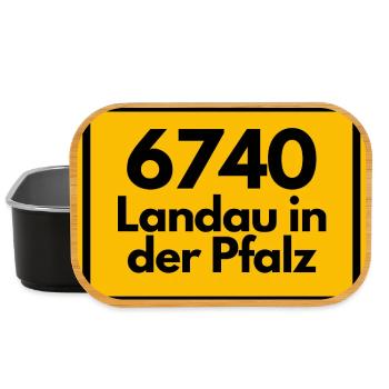 ALTE POSTLEITZAHL PLZ 6740 LANDAU IN DER PFALZ - Lunch Box - Schwarz - Vorne