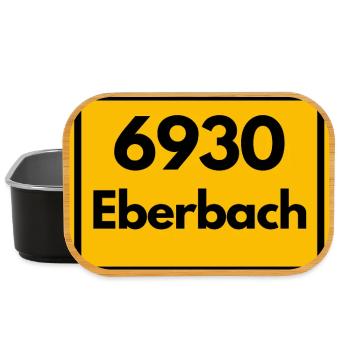 ALTE POSTLEITZAHL PLZ RETRO 6930 EBERBACH HEIMAT - Lunch Box - Schwarz - Vorne