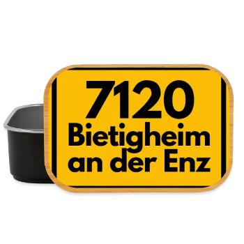 ALTE POSTLEITZAHL PLZ 7120 BIETIGHEIM AN DER ENZ - Lunch Box - Schwarz - Vorne