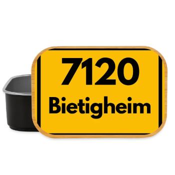 ALTE POSTLEITZAHL PLZ RETRO 7120 BIETIGHEIM HEIMAT - Lunch Box - Schwarz - Vorne