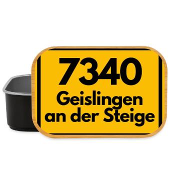 ALTE POSTLEITZAHL PLZ 7340 GEISLINGEN STEIGE RETRO - Lunch Box - Schwarz - Vorne
