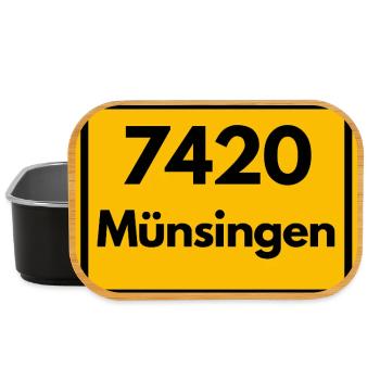 ALTE POSTLEITZAHL PLZ RETRO 7420 MÜNSINGEN HEIMAT - Lunch Box - Schwarz - Vorne