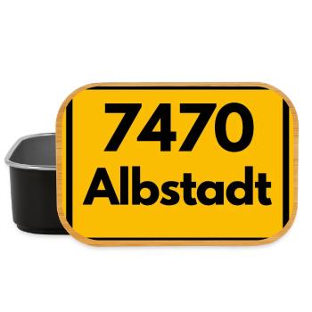ALTE POSTLEITZAHL RETRO 7470 ALBSTADT HEIMATSTOLZ  - Lunch Box - Schwarz - Vorne
