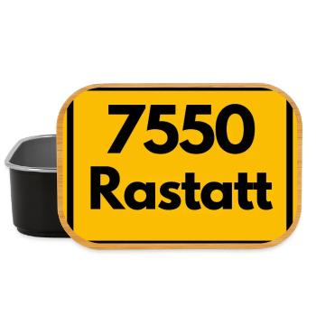 ALTE POSTLEITZAHL RETRO 7550 RASTATT HEIMATSTOLZ - Lunch Box - Schwarz - Vorne