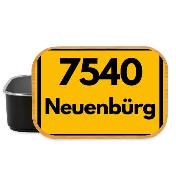 ALTE POSTLEITZAHL RETRO 7540 NEUENBÜRG HEIMATSTOLZ - Lunch Box - Schwarz - Vorne