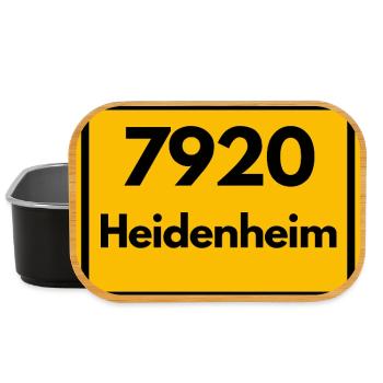 ALTE POSTLEITZAHL PLZ RETRO 7920 HEIDENHEIM HEIMAT - Lunch Box - Schwarz - Vorne