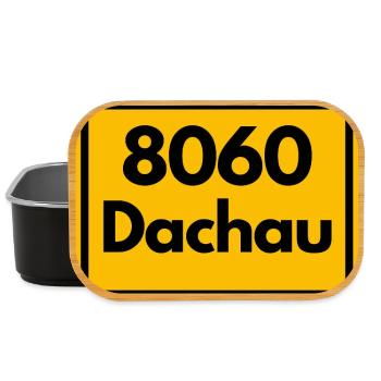 ALTE POSTLEITZAHL PLZ RETRO 8060 DACHAU HEIMAT - Lunch Box - Schwarz - Vorne
