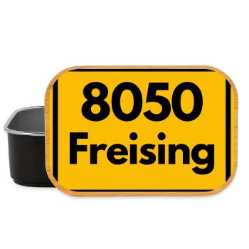 ALTE POSTLEITZAHL PLZ RETRO 8050 FREISING HEIMAT - Lunch Box - Schwarz - Vorne