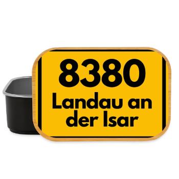 ALTE POSTLEITZAHL PLZ 8380 LANDAU AN DER ISAR - Lunch Box - Schwarz - Vorne