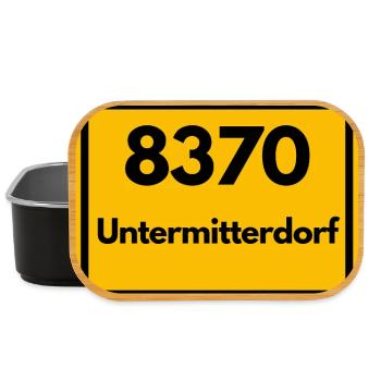 ALTE POSTLEITZAHL PLZ RETRO 8370 UNTERMITTERDORF - Lunch Box - Schwarz - Vorne