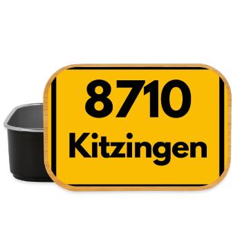 ALTE POSTLEITZAHL PLZ 8710 KITZINGEN HEIMATSTOLZ - Lunch Box - Schwarz - Vorne